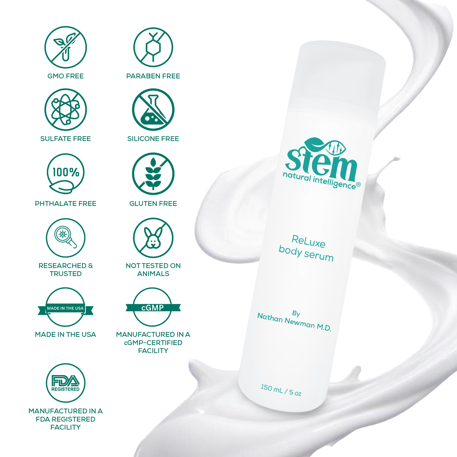 ReLuxe body serum with callouts