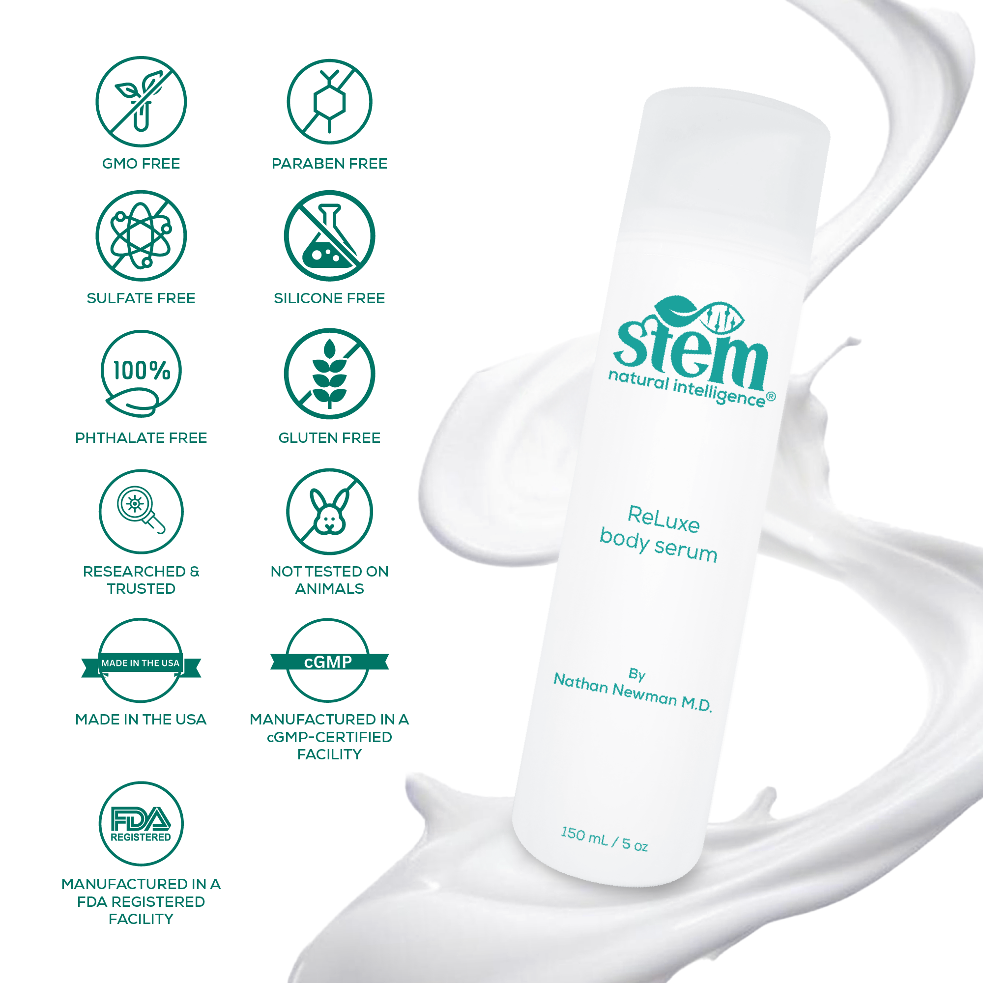 ReLuxe body serum with callouts