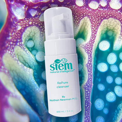 RePure Cleanser with stem cell image background