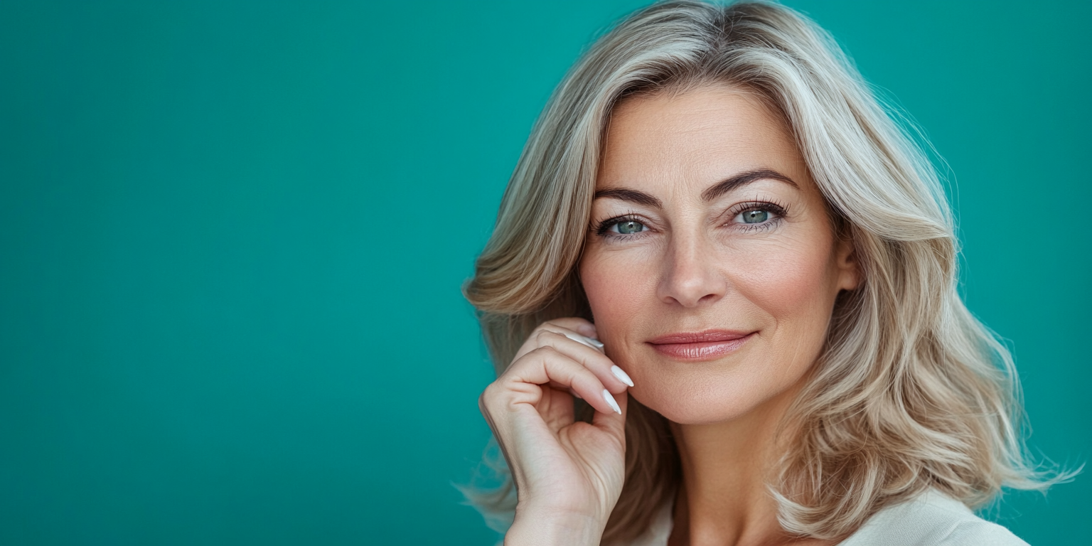 blonde woman in mid-forties